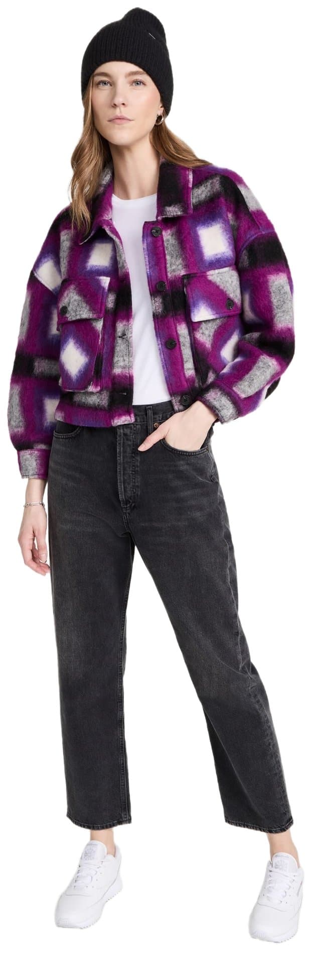 BLANKNYC Luck Finder Plaid Cropped Shacket  shopbop